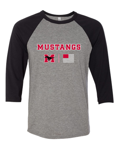 Munster Mustangs Team Colors Flag Women's Baseball T-Shirt