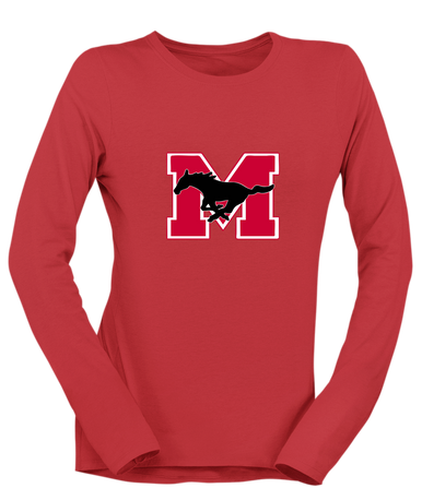 Munster Mustangs Mascot #1 Women's LS T-Shirt