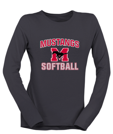 Munster Mustangs Softball #1 Women's LS T-Shirt