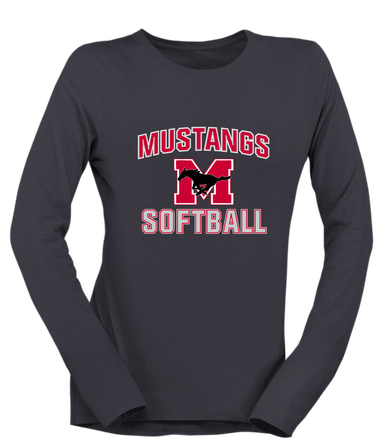 Munster Mustangs Softball #1 Women's Premium LS T-Shirt