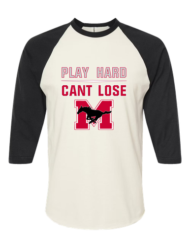 Munster Mustangs Play Hard, Can't Lose Women's Baseball T-Shirt