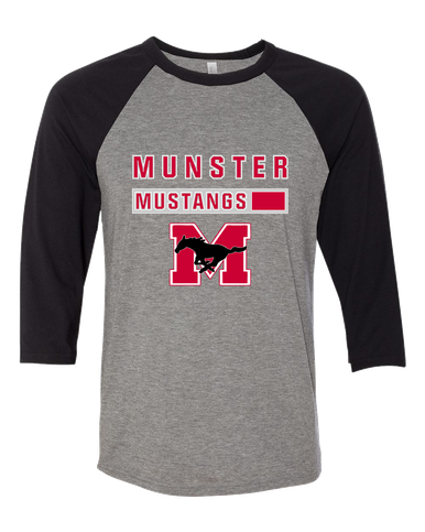 Munster Mustangs Mascot #7 Women's Baseball T-Shirt