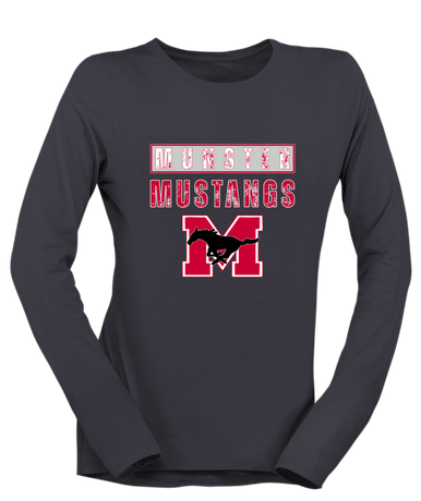 Munster Mustangs Mascot #9 Women's LS T-Shirt