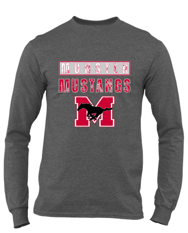 Munster Mustangs Mascot #9 Men's LS T-Shirt