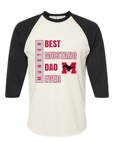 Munster Mustangs Best Mustang Dad Men's Baseball T-Shirt