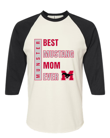 Munster Mustangs Best Mustang Mom Women's Baseball T-Shirt