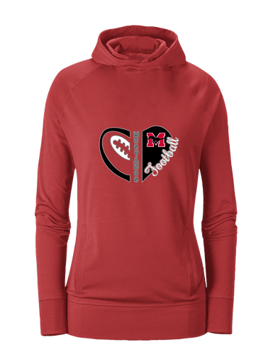 Munster Mustangs Heart Football Women's Hoodie