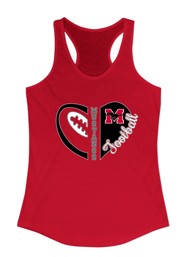 Munster Mustangs Heart Football Women's Tank Top