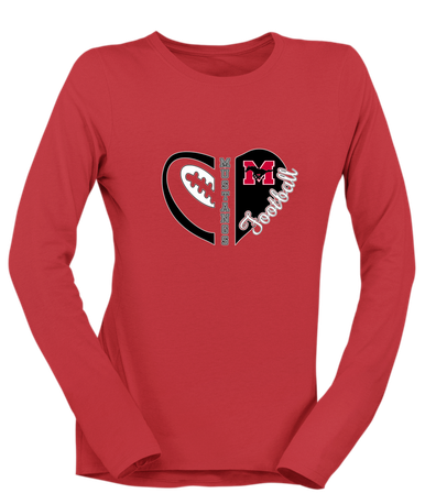Munster Mustangs Heart Football Women's Premium LS T-Shirt