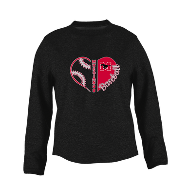 Munster Mustangs Heart Baseball Women's Sweatshirt