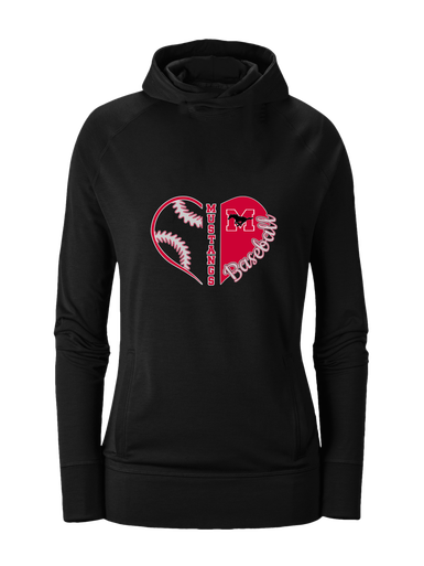 Munster Mustangs Heart Baseball Women's Hoodie
