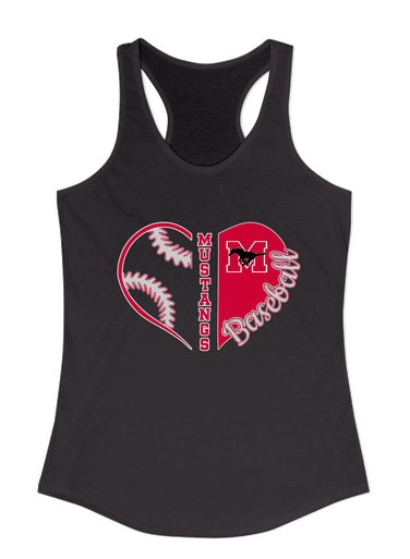 Munster Mustangs Heart Baseball Women's Tank Top