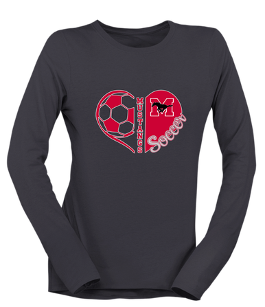 Munster Mustangs Heart Soccer Women's Premium LS T-Shirt