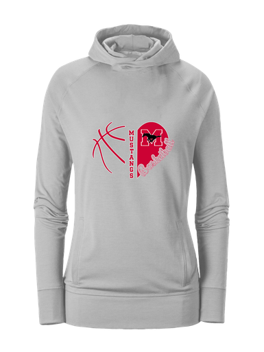 Munster Mustangs Heart Basketball Women's Hoodie