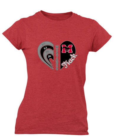 Munster Mustangs Heart Track Women's SS T-Shirt