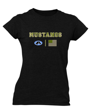 Aldine Mustangs Camo Flag Women's SS T-Shirt