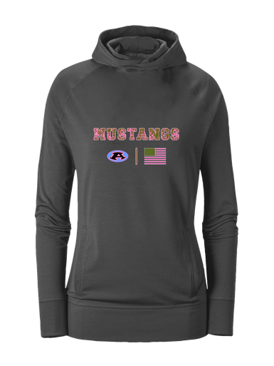 Aldine Mustangs Pink Camo Flag Women's Hoodie