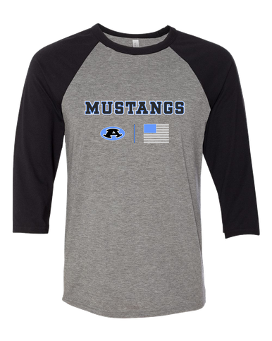 Aldine Mustangs Team Colors Flag Women's Baseball T-Shirt
