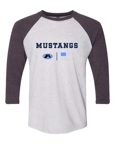 Aldine Mustangs Team Colors Flag Men's Baseball T-Shirt