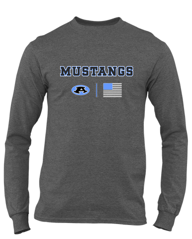 Aldine Mustangs Team Colors Flag Men's LS T-Shirt
