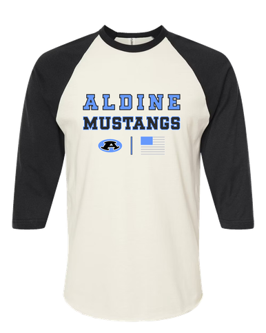 Aldine Mustangs Spirit Flag Women's Baseball T-Shirt