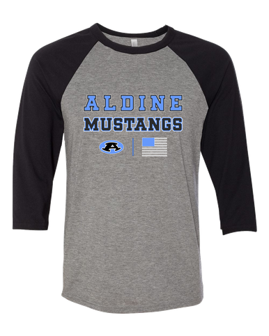 Aldine Mustangs Spirit Flag Men's Baseball T-Shirt