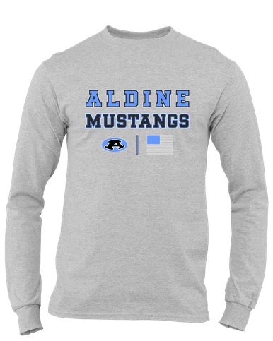 Aldine Mustangs Spirit Flag Men's LS T-Shirt