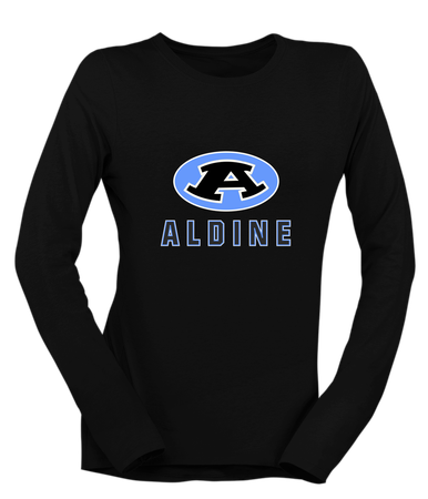 Aldine Mustangs Mascot #2 Women's LS T-Shirt