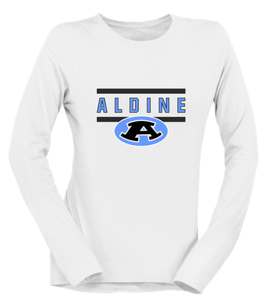 Aldine Mustangs Mascot #4 Women's LS T-Shirt