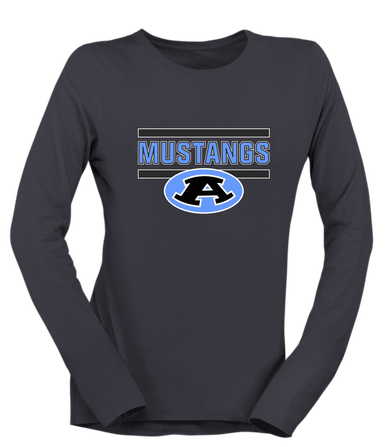 Aldine Mustangs Mascot #5 Women's Premium LS T-Shirt