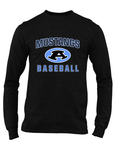 Aldine Mustangs Baseball #1 Men's LS T-Shirt