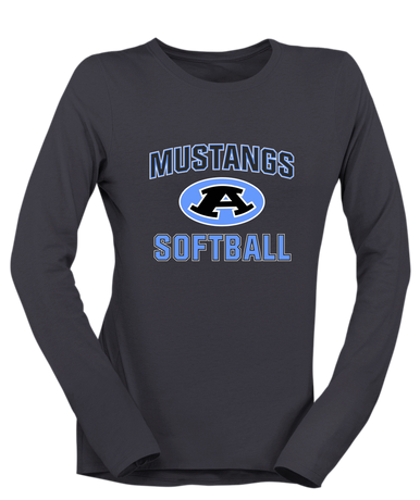 Aldine Mustangs Softball #1 Women's LS T-Shirt