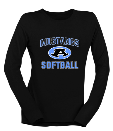 Aldine Mustangs Softball #1 Women's Premium LS T-Shirt