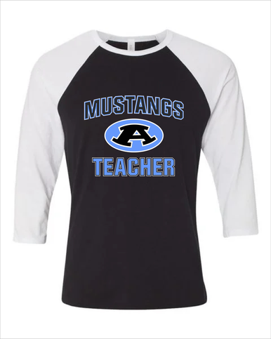 Aldine Mustangs Teacher Men's Baseball T-Shirt