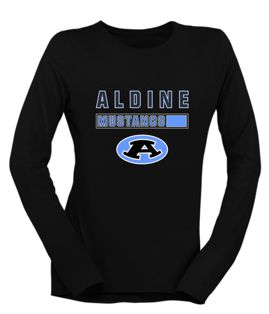 Aldine Mustangs Mascot #7 Women's Premium LS T-Shirt
