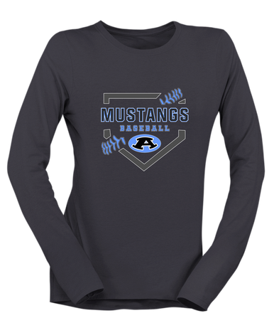 Aldine Mustangs Baseball #2 Women's Premium LS T-Shirt