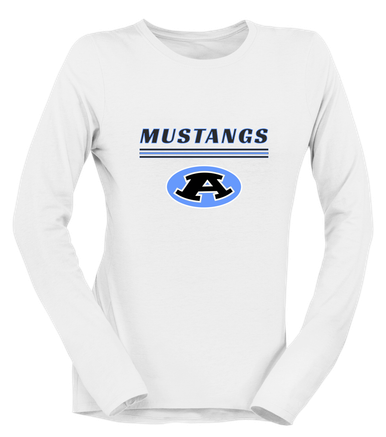 Aldine Mustangs Mascot #8 Women's Premium LS T-Shirt