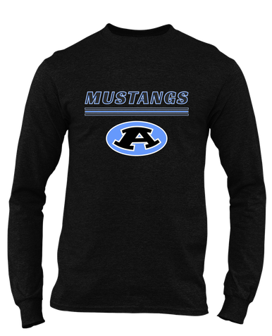 Aldine Mustangs Mascot #8 Men's LS T-Shirt