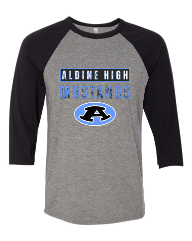 Aldine Mustangs Mascot #9 Men's Baseball T-Shirt