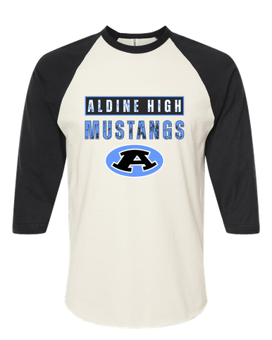 Aldine Mustangs Mascot #9 Women's Baseball T-Shirt