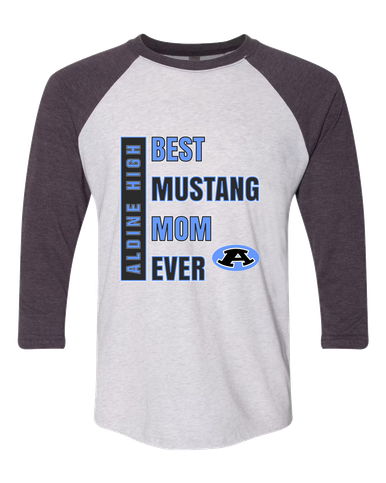 Aldine Mustangs Best Mustang Mom Women's Baseball T-Shirt