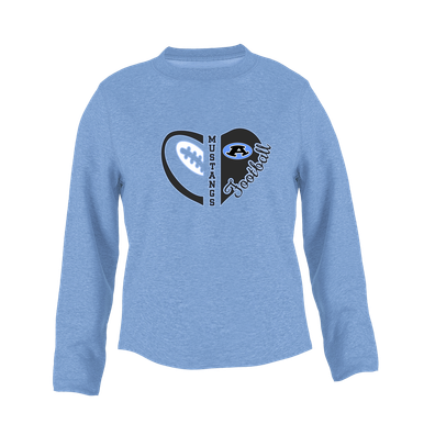Aldine Mustangs Heart Football Women's Sweatshirt