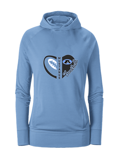 Aldine Mustangs Heart Football Women's Hoodie