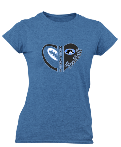 Aldine Mustangs Heart Football Women's Premium SS T-Shirt