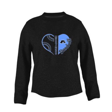 Aldine Mustangs Heart Baseball Women's Sweatshirt