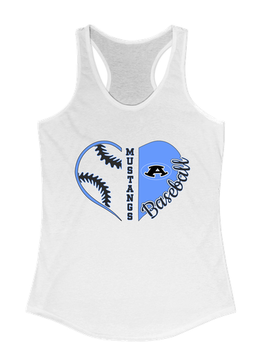 Aldine Mustangs Heart Baseball Women's Tank Top