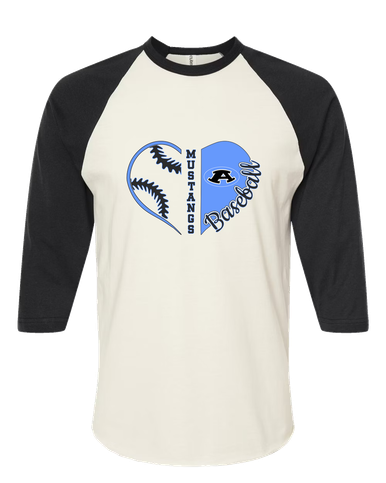 Aldine Mustangs Heart Baseball Women's Baseball T-Shirt