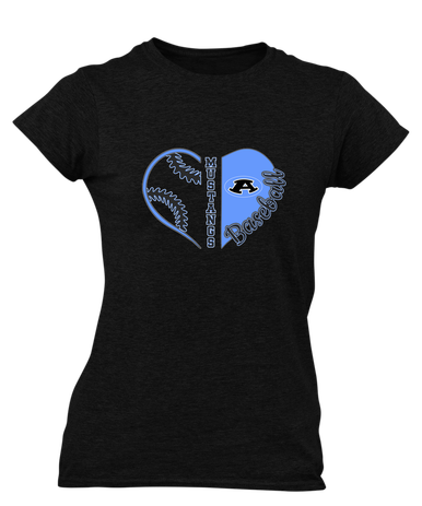 Aldine Mustangs Heart Baseball Women's Premium SS T-Shirt