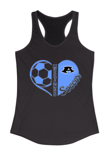 Aldine Mustangs Heart Soccer Women's Tank Top