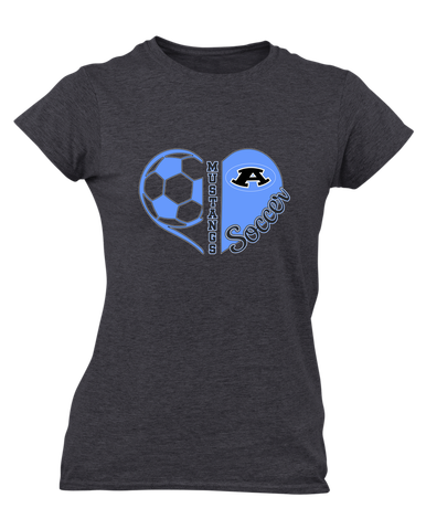 Aldine Mustangs Heart Soccer Women's Premium SS T-Shirt
